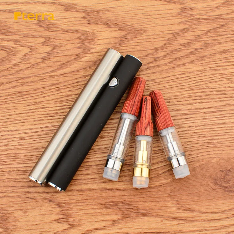 Popular Wood Tip vape 510 Thread Glass Cartridge .5ml/1.0ml Ceramic cbd wooden tips Cartridge