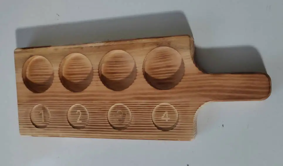 Custom Antique Wood Paddle Shape Tray  Rustic Burning Wooden Gifts Wine Sampler Holder Beer Flight Tasting Board