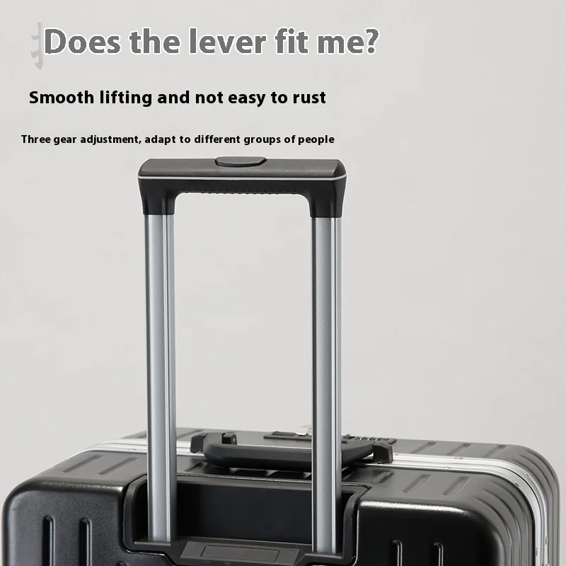 Factory custom rotary Luxury travel airport luggage installed front opening Abs luggage