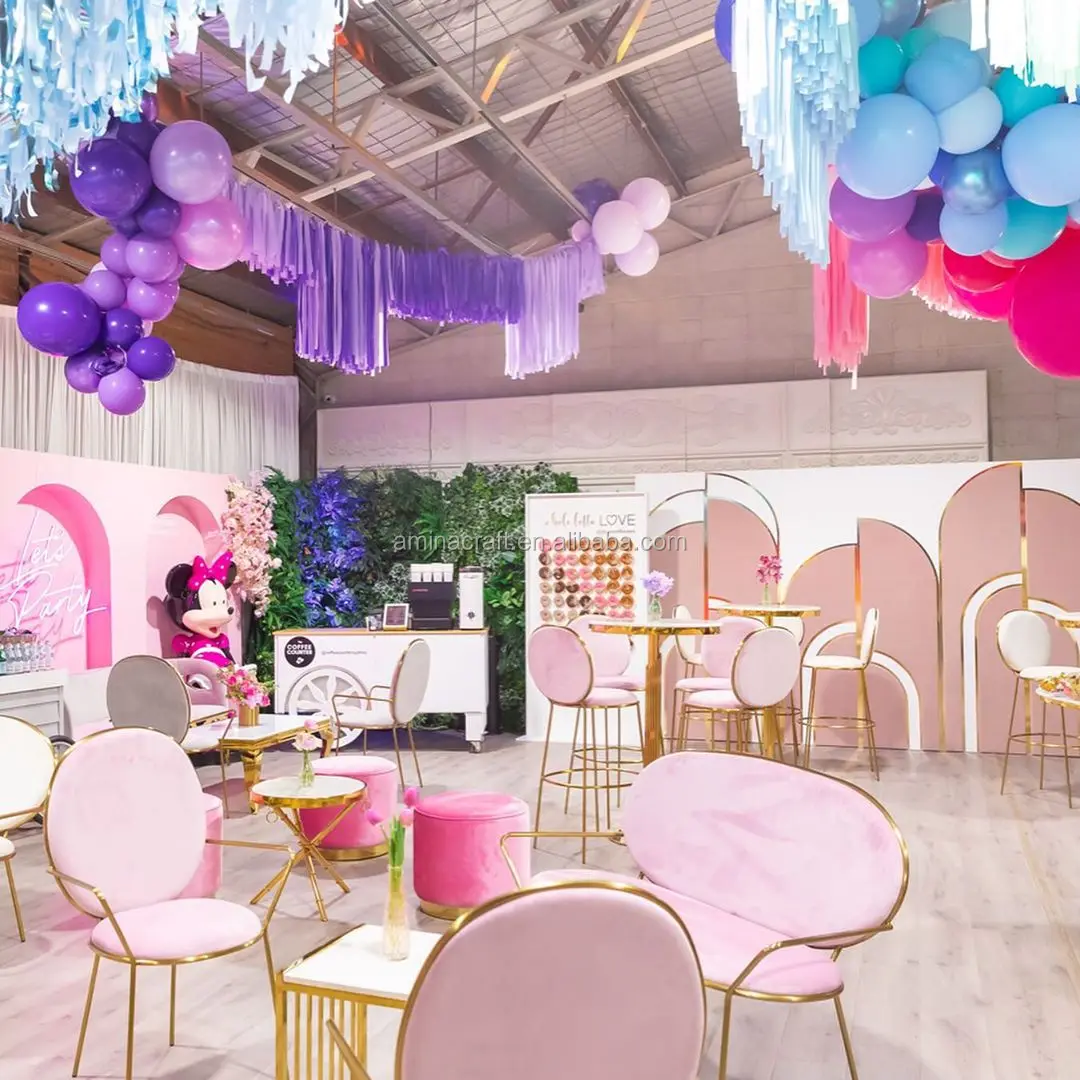 Amina Craft wedding decoration Acrylic iron arch Mandap outdoor backdrop