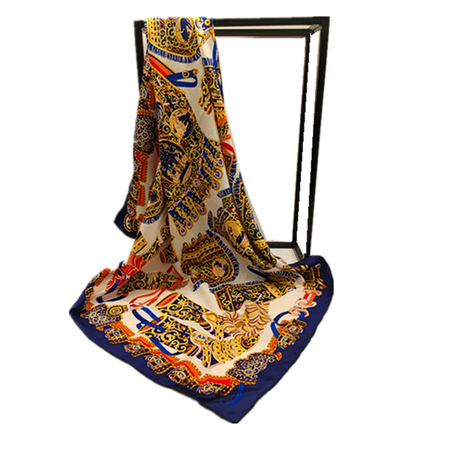 Custom Silk Scarf  65*65CM  Printing Square Mulberry Silk scarves for holiday gift
