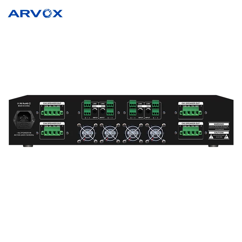 RP-4024D 4 CH Installation audio sound system 4 CH class D digital pure power amplifier 100V 70V 8Ω