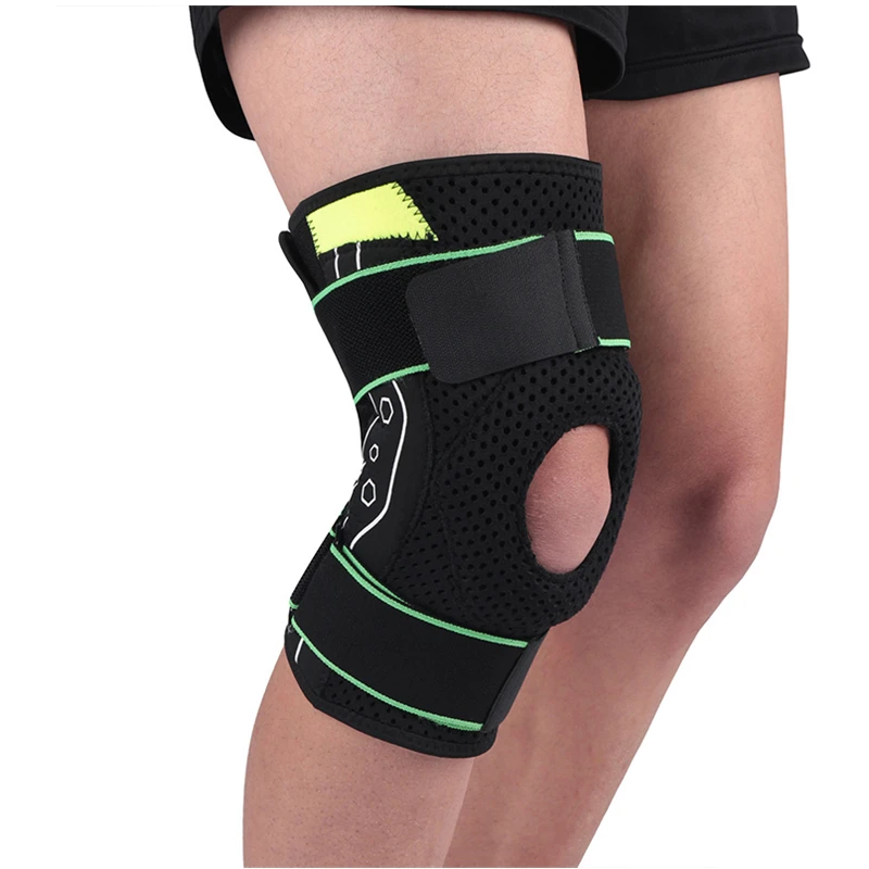2022 New Metal Spring Stabilizers Joint Open Patella Lifting Power Tight Knee Brace Pads