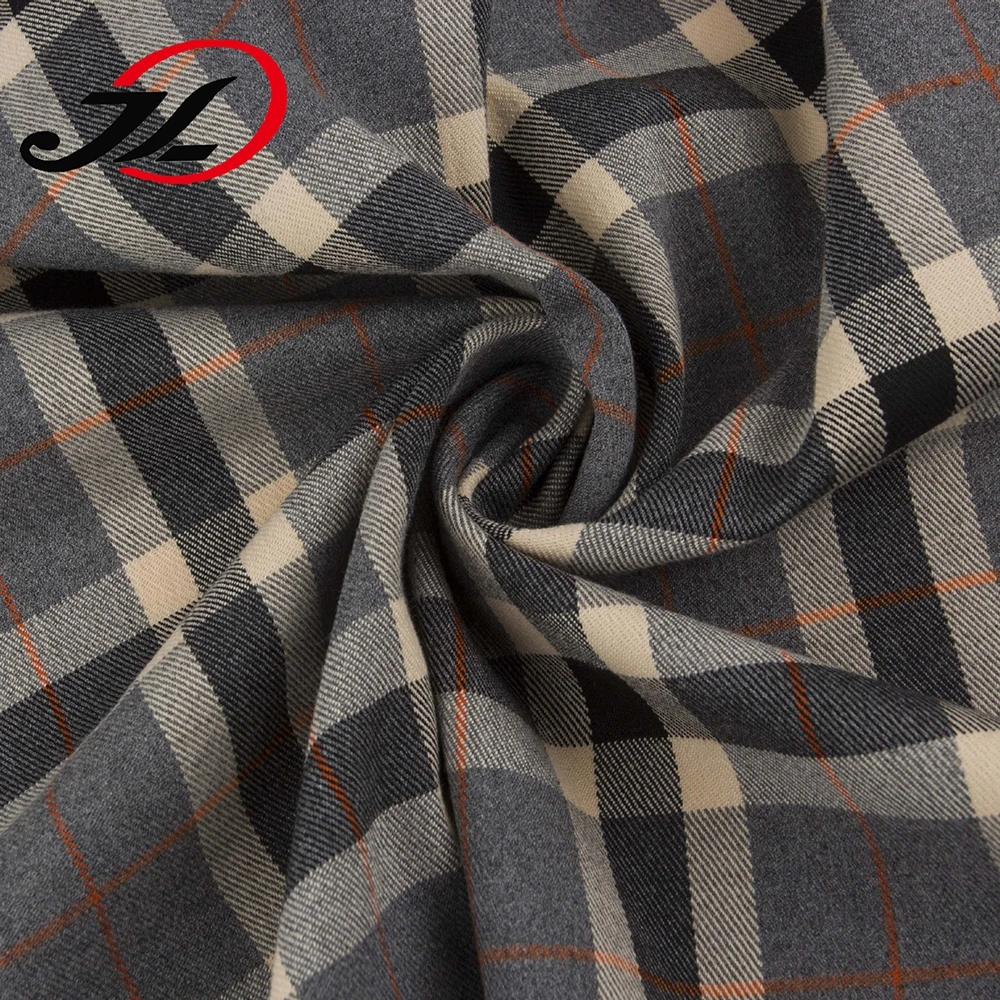 Spring and Autumn TR Textile tartan design check pattern fabric brushed plaid fabric for coat
