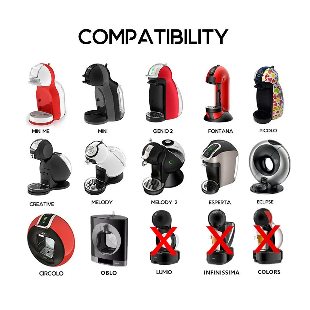  Многоразовые кофейные капсулы Everich для кофейных капсул DOLCE GUSTO многоразовые фильтры из пластика с ложкой высокое
