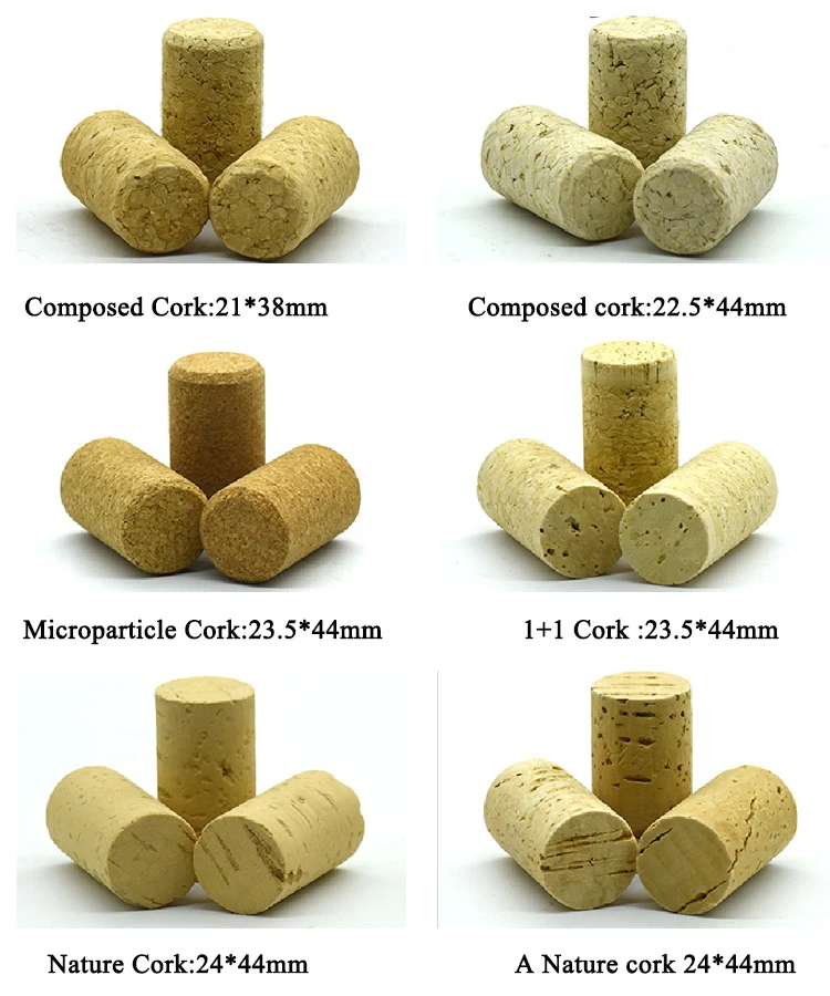 Wholesale Manufacturer corchos para vino natural bouchon de vin 22mm 22.5  agglomerated wine cork stopper corcho vino para