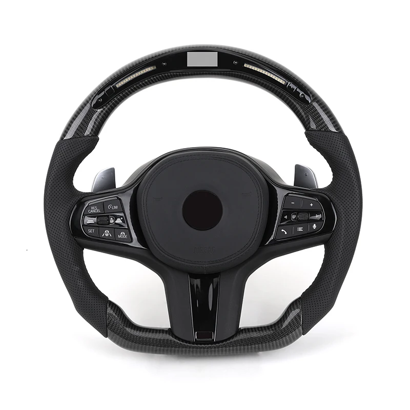 Carbon Fiber Paddle Shift LED D-Shape Steering Wheel for BMW M3 M4 M5 G20 G28 G29 G30 G32 G38 G11 G12 G05 G01 G02