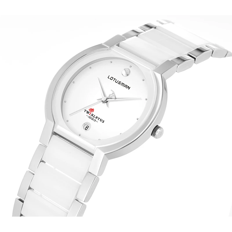1893 couple watch fashion simple ceramic and steel strap watch exquisite and luxury design