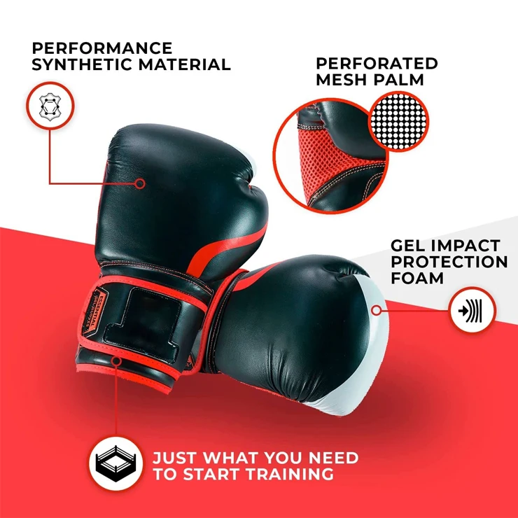 Custom Muay Thai Boxing Gloves Vintage Leather Training Boxing Gloves 14 Oz