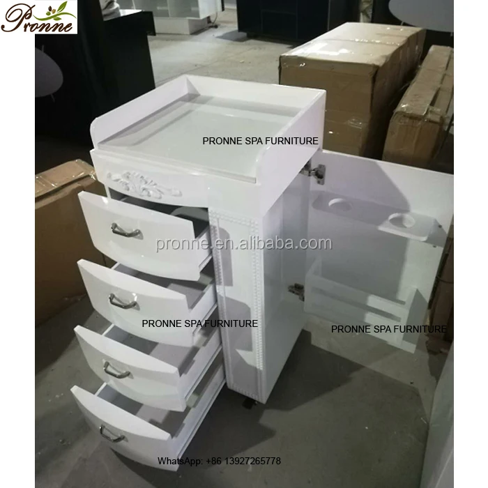 2022 hot sale rolling marble top salon trolley cart with drawer/spa trolley