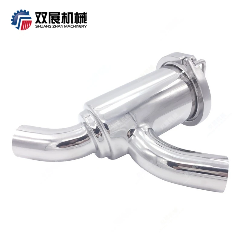 TC clamp hygienic filter in-line body type with perforated screen tri clover compatible strainer full assembly