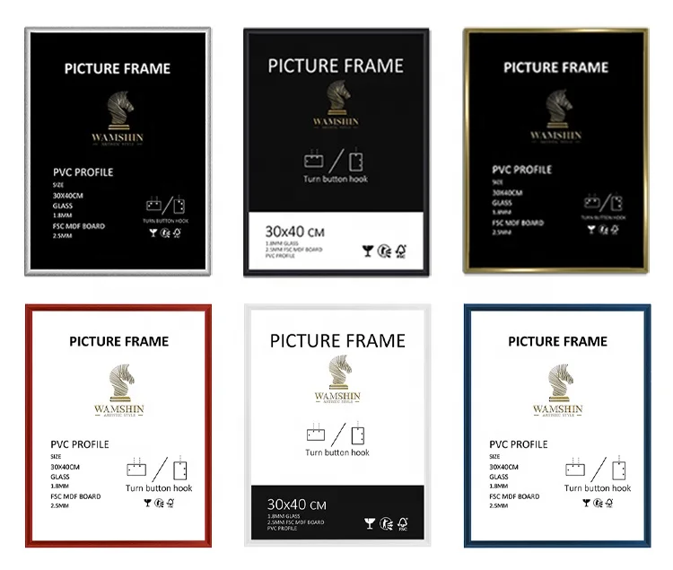 Decorative wall photo frame A3 A4 A5 30*40cm square picture frame pvc art plastic frame