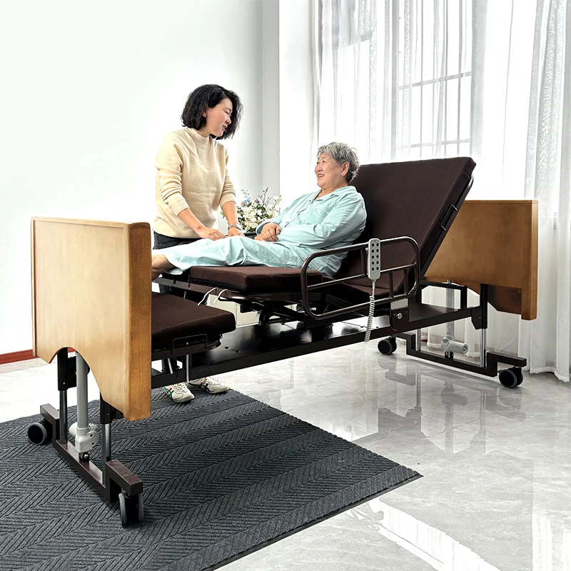 Electric Multifunctional Nursing Home Care Bed With Electric Rotation, Lifting Backrest Raising And Leg Lifting Features