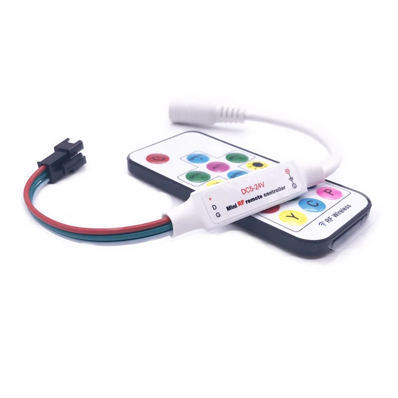 Мини RF 17-кнопочный пульт дистанционного управления SP104E цифровой RGB СВЕТОДИОД для внутреннего адресного 6803 1903 WS2811 WS2812B Светодиодные полосы света