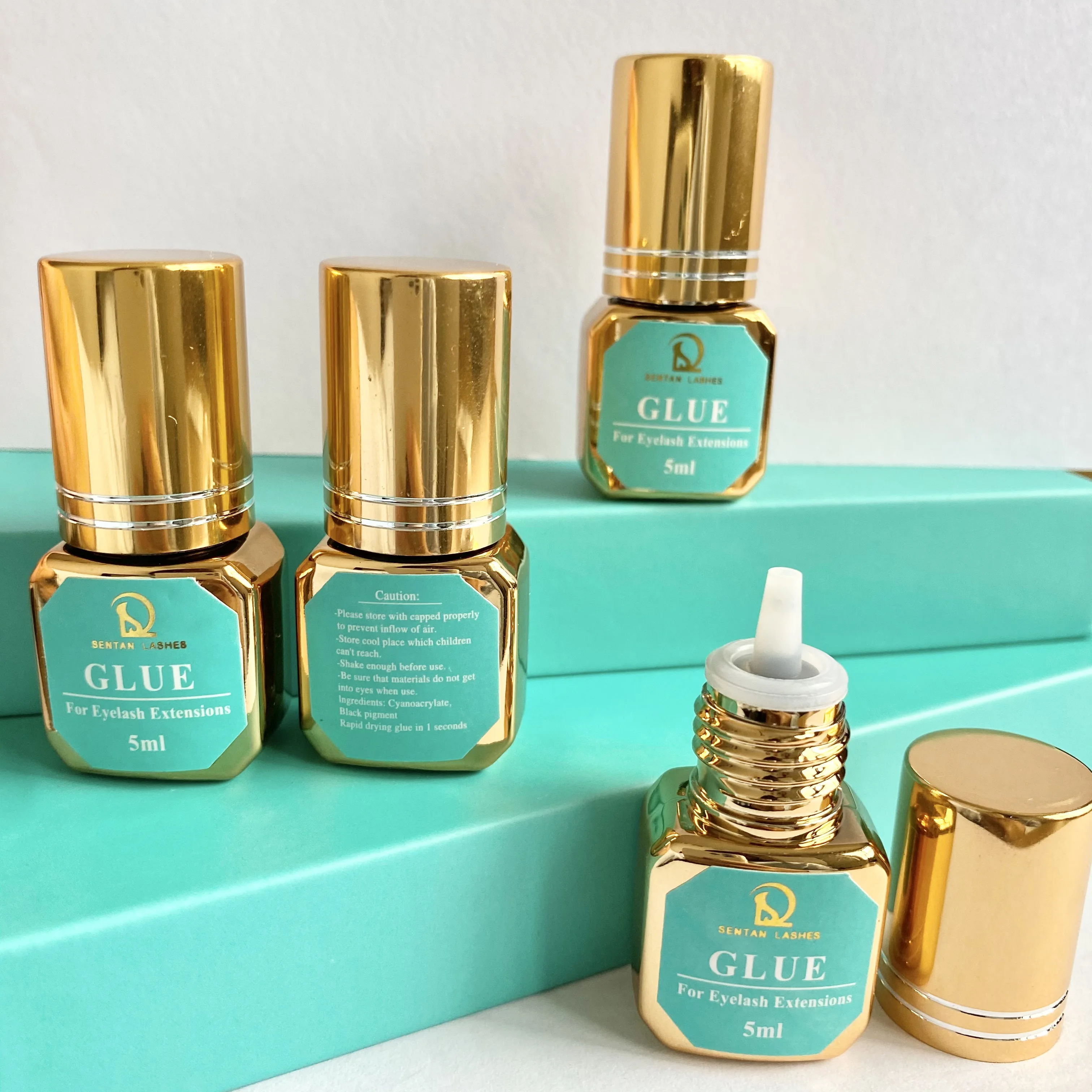 sentan sticky eyelash glue for extensions 1-2 sec 8 week custom korea lash extension adhesive