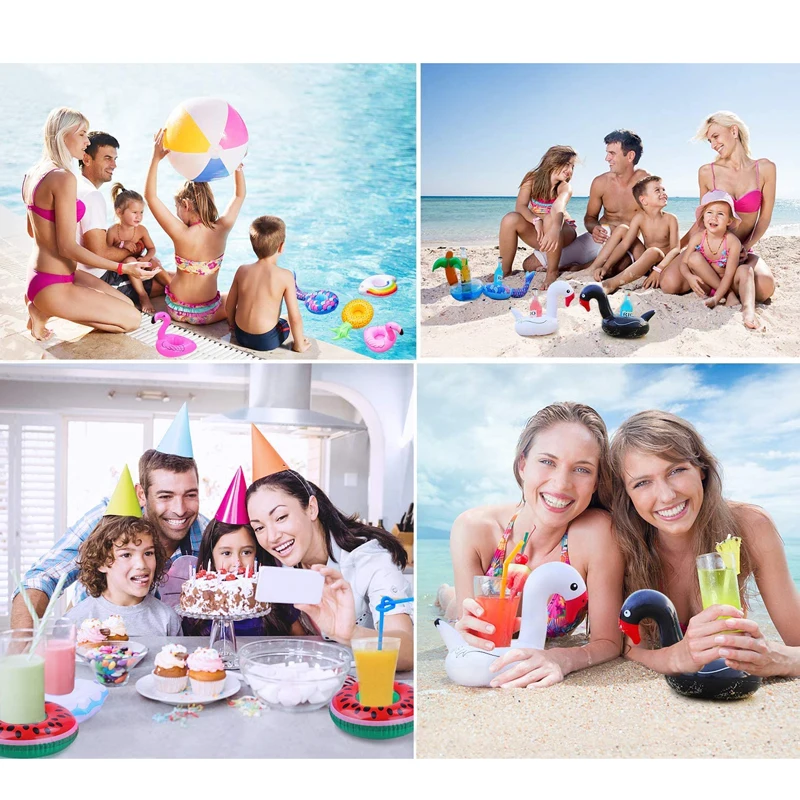 Inflatable Drink Holders Pool Water Float Drink Inflatable Swimming Pool Accessories Cup Coasters for Summer Pool Beach & Wimmin