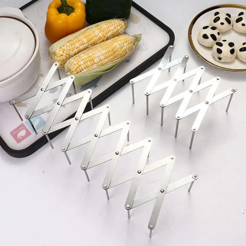 Kitchen Folding Plate Stainless Steel Pot Cover Storage Rack