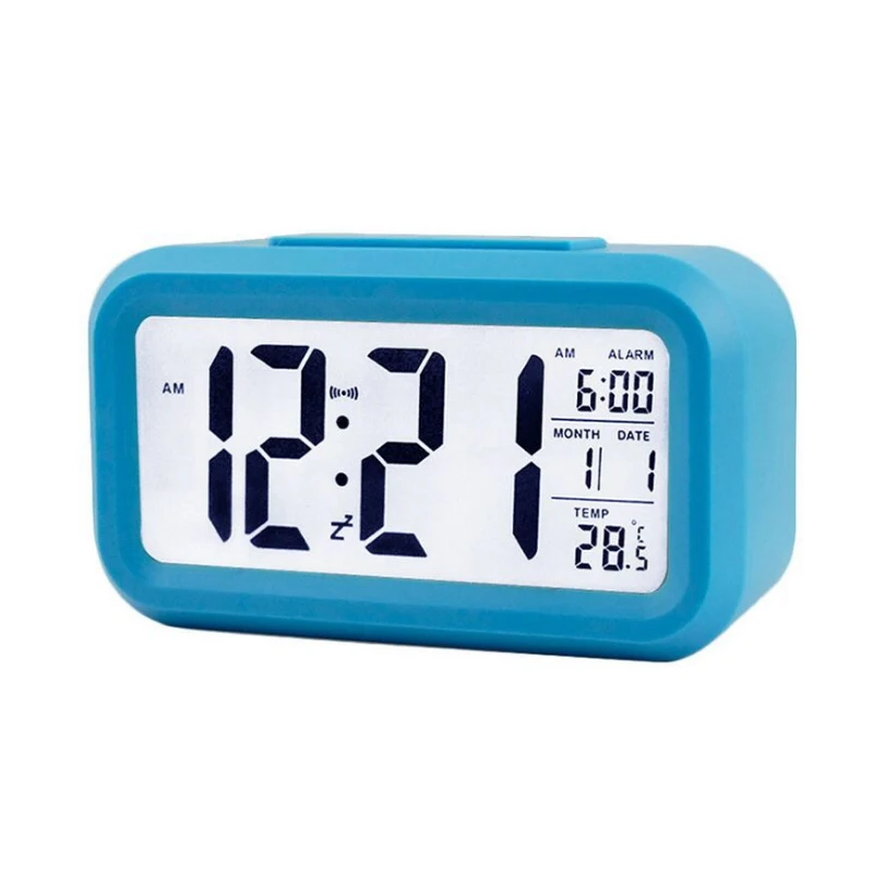 Temperature Date Display Usb Desktop Strip Mirror Minimalist Digital Alarm Clock Led