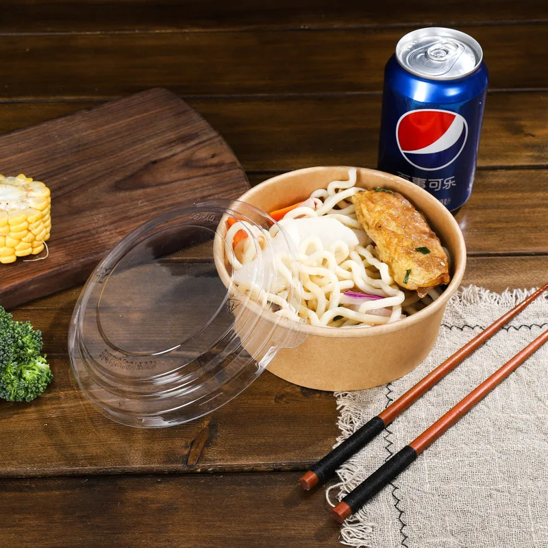 Disposable 1100ml Paper Bowl Ice Cream Paper Cup Eco friendly food grade leakproofdessert yogurt kraft paper Salad bowl