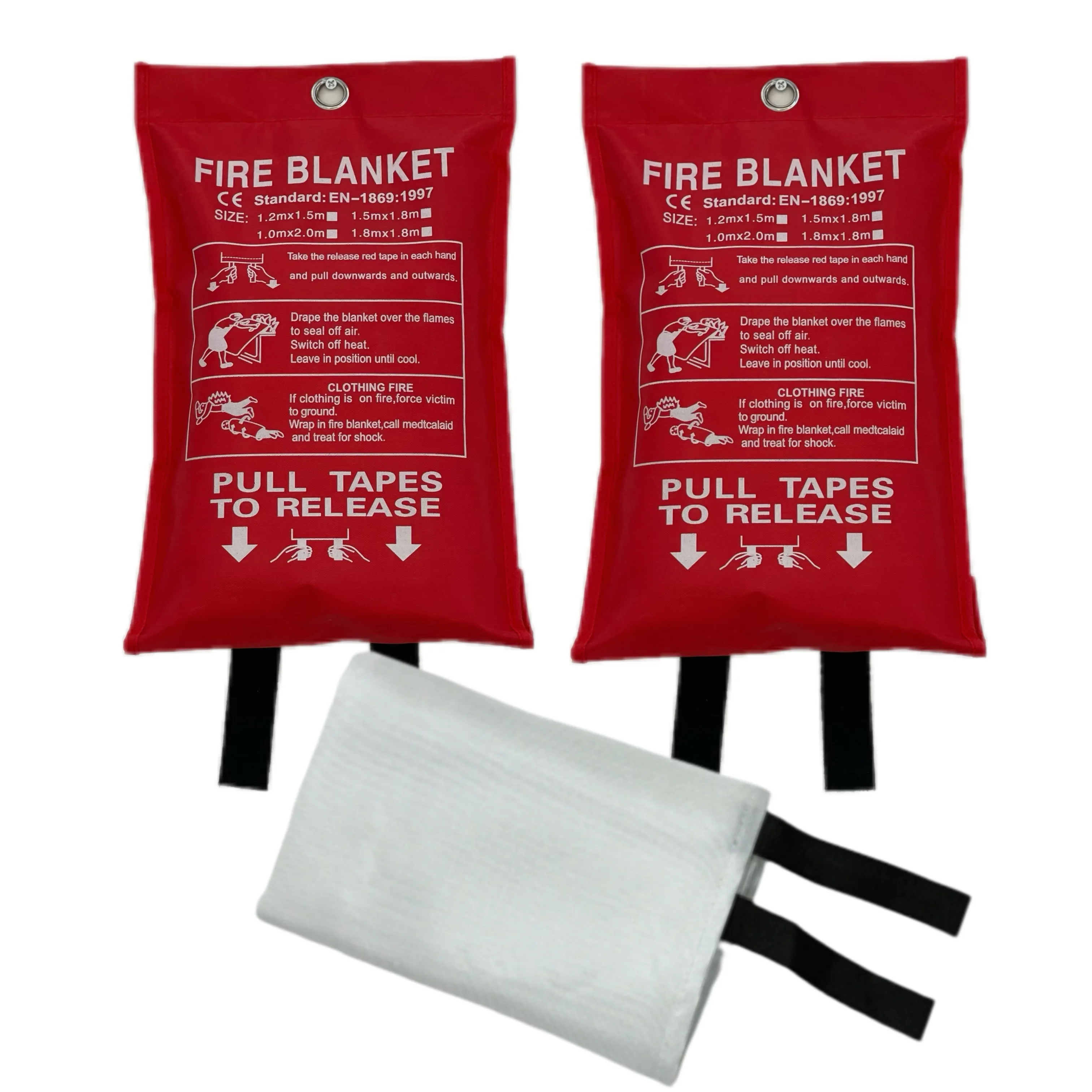 100% Glass Fiber Fire Blanket for Kitchen & Camping Emergency Fire Protection