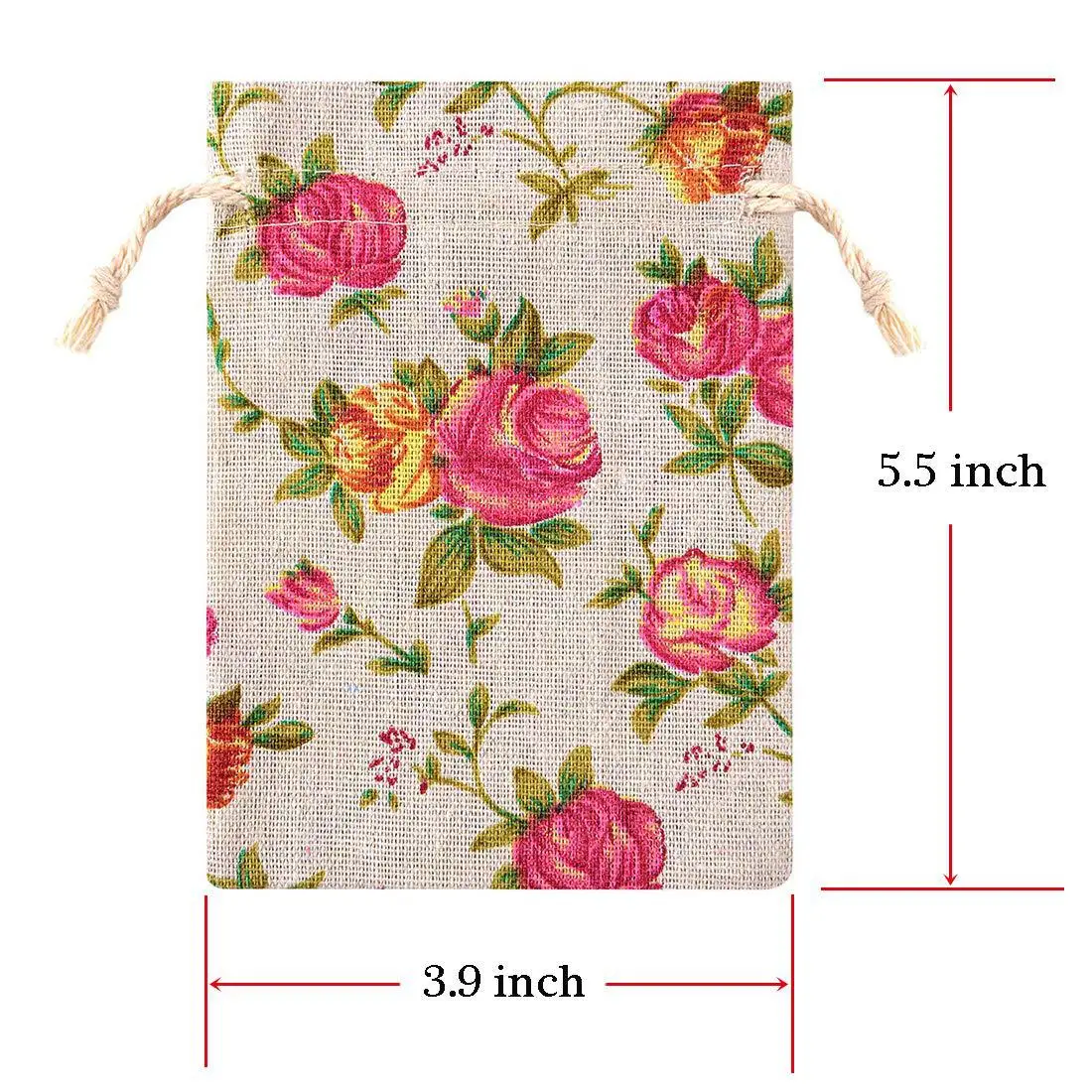 Rose Drawstring Cotton Cloth Jewelry Gift Bag Wedding Party Favor Bag Dragon Boat Festival Mosquito Repellent Sachet Empty Bag
