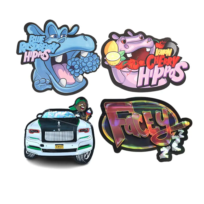 Custom Designed Die Cut Mylar Bags 3.5g Zip Lock Special Shaped & Print Smell Proof for Tea & Chocolate with Logo VMPET Material