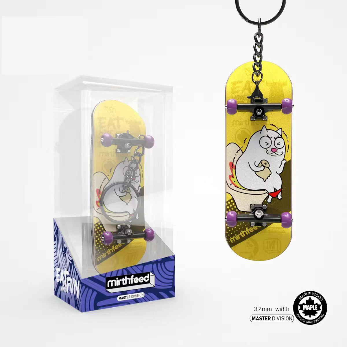 Retail Professional 5-Ply Canadian Maple Wooden Finger Skateboard Wooden with Metal Bracket Bearing wheel Finger Skate Boarding