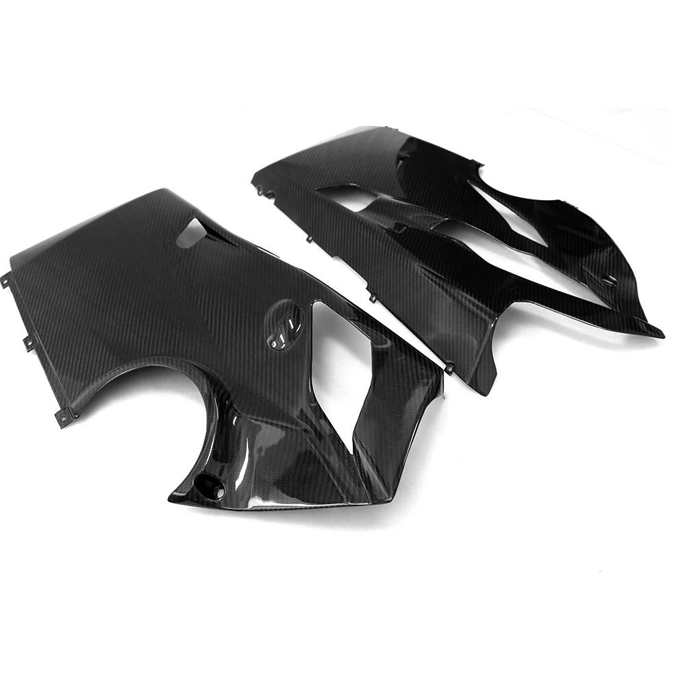 Carbon Fiber Motorcycle Belly Chassis Side Panel Fairing Cowl Gloss 100% Twill Weave for Ducati Panigale V4 2018-2020