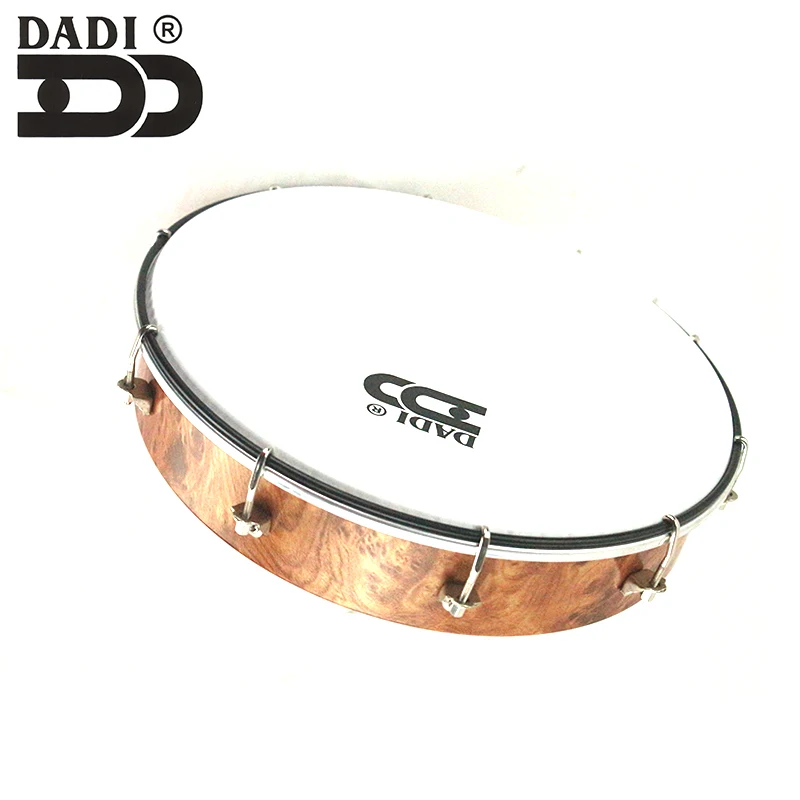 
musical instrument logo print wooden tunable 8 10 12 tambourine hand drum 