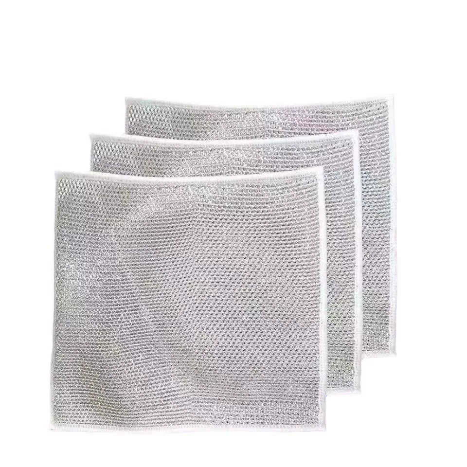 Wet Dry Scrubs Cleans Dishes Sinks Count Wire Dishwashing Rag Wire Dishcloth Multipurpose Wire Dishwashing Rags