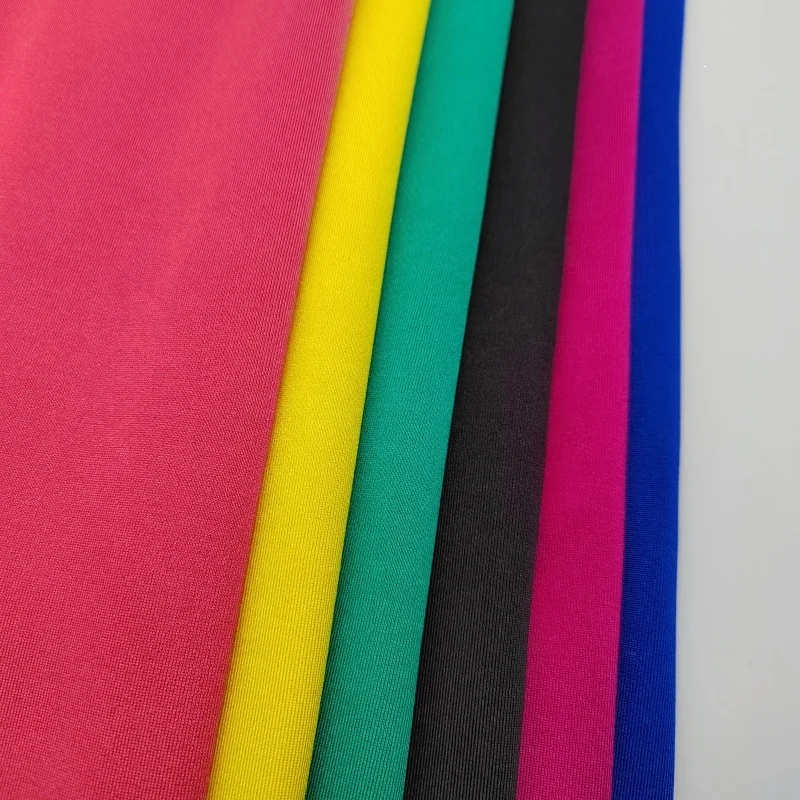 Shiny 85 polyester 15 spandex fabric knitting Spandex 4 Way Stretch Fabric for dress and shirts