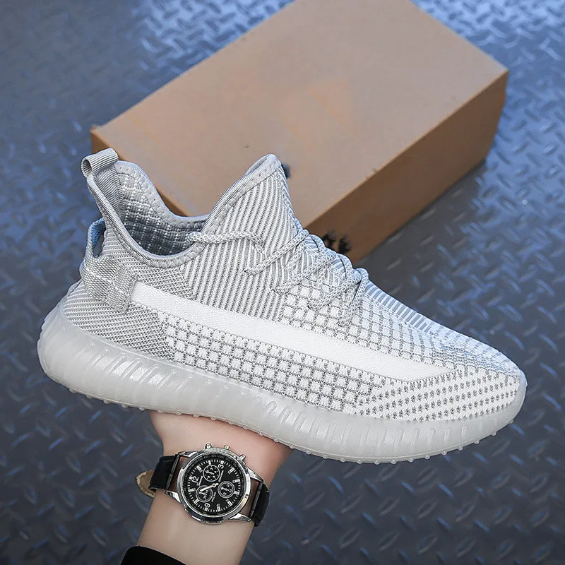 2022 Stylish Breathable Casual Shoes Unisex Mesh Fly Knit Fashion Runner Sneakers Running Sports Shoes Chaussure Homme Men Women