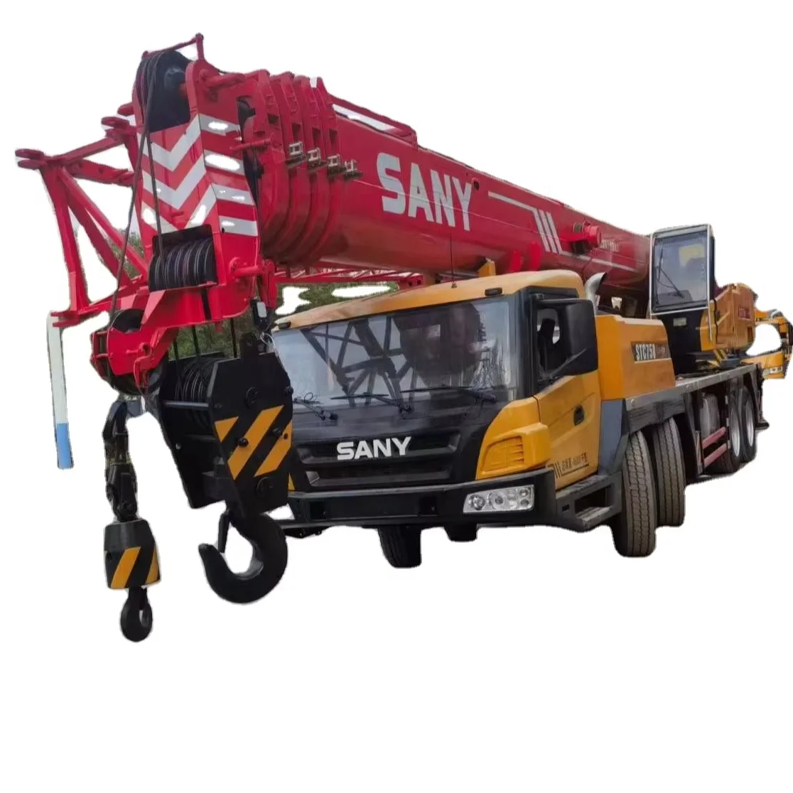 Используемая машина хорошее качество дешевая цена SANY 75 тонн STC750 Подержанный гидравлический мобильный автокран китайский бренд