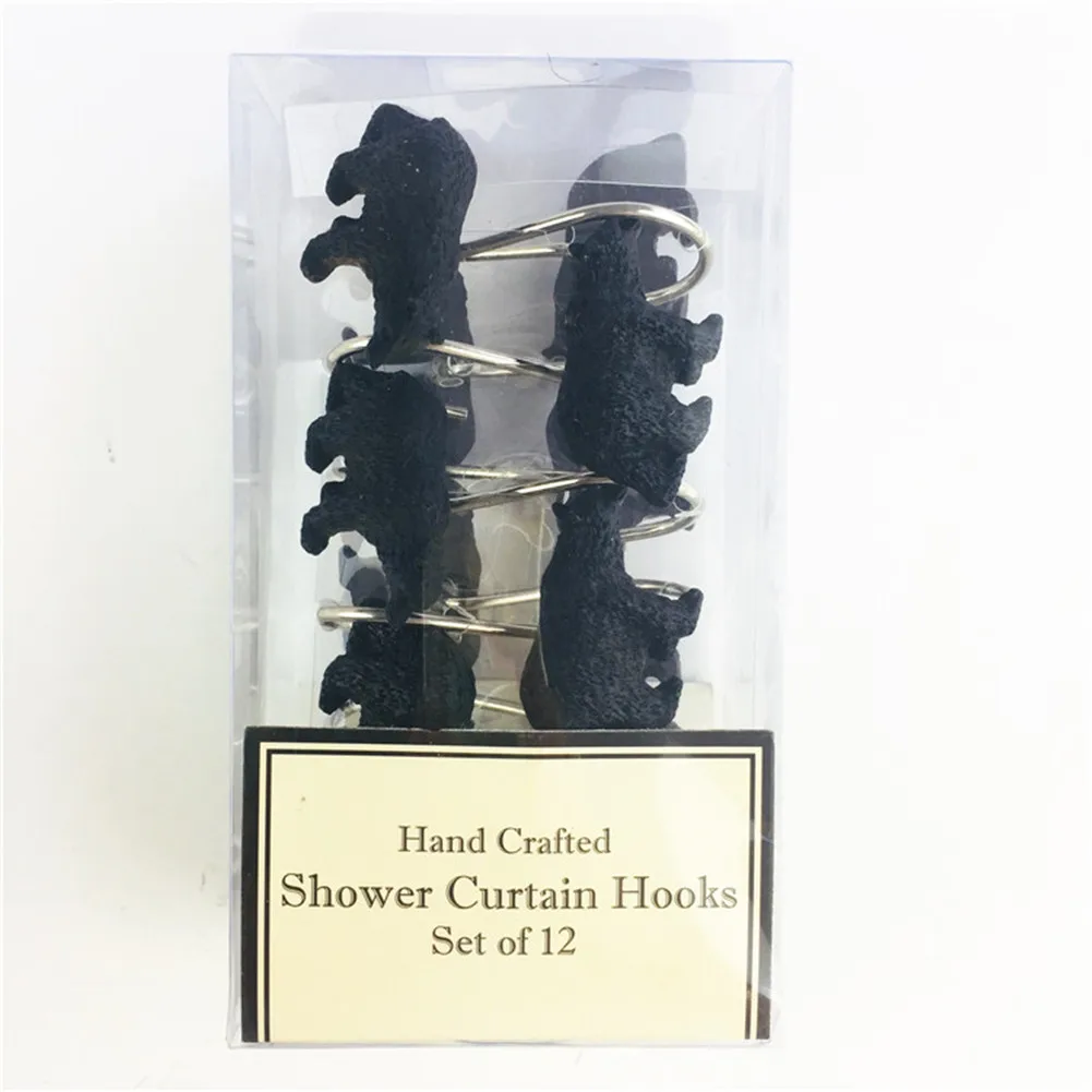 Набор из 12 крючков для занавески для душа twofпокупки Amazon в виде черного медведя