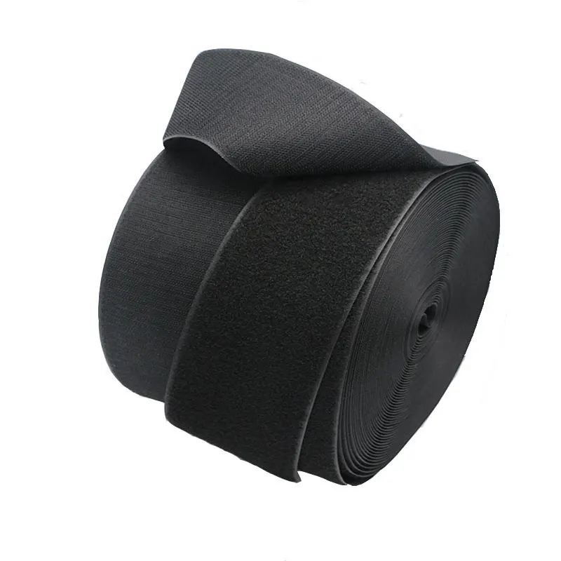 Factory Price Custom Nylon Black And White Velcro Hook And Loop Waistband Hook Loop Strap Velcroed Strap