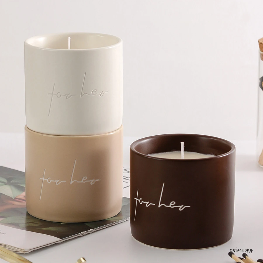 wholesale scent candle jar luxury handmade ceramic 3 wick  scented candle 310ml 720ml custom private label