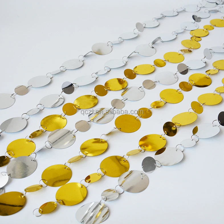 Wedding Props Mirror Sequin Door Curtain Silver Gold Sequin Ceiling Pendant Wedding Stage Top Decoration