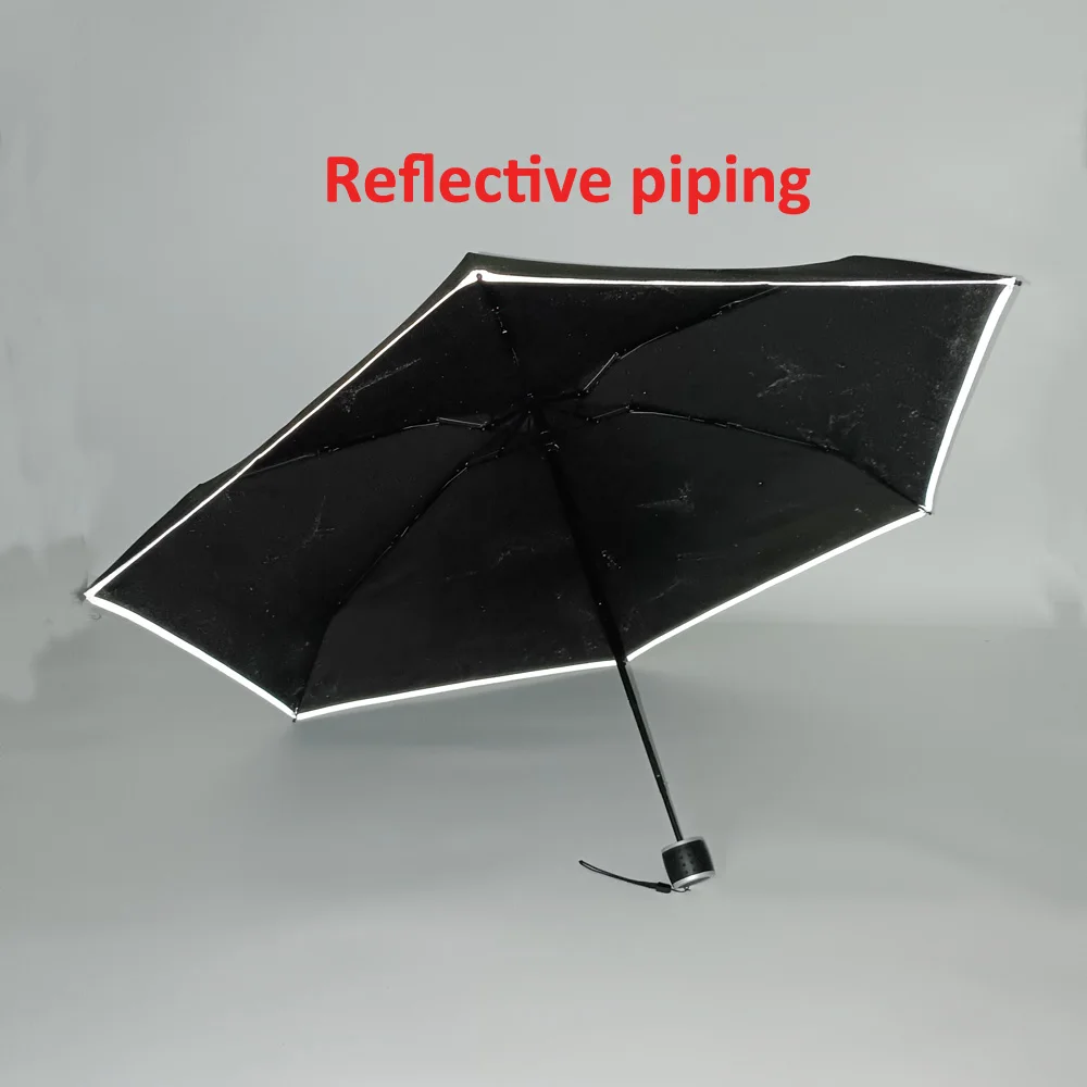 Umbrella Manufacturers Safe Reflective Stripe Umbrella 5 Folding Mini Umbrella With Custom Logo