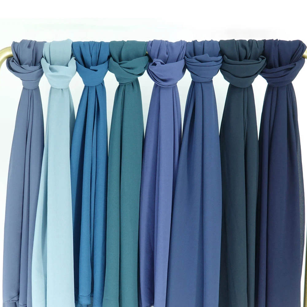 Customize Logo/Size/Color Wholesale Premium Chiffon Hijab Muslim Shawl Head Scarf Woman Plain Chiffon Hijab