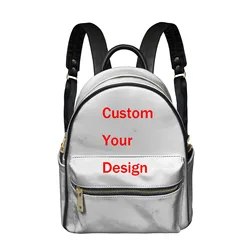 wholesale Custom Women Leather Shoulders Backpack Luxury Fashion Polynesian Tribal Classical Tattoos Print Casual Blue Backpack