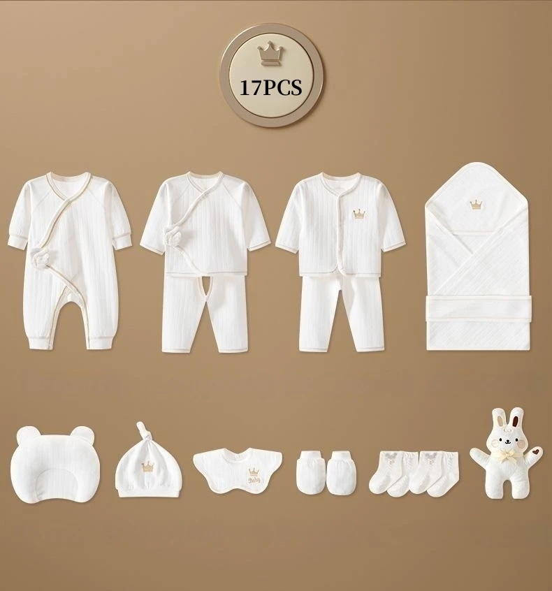 High quality New born 0-3 months 100% cotton Baby Clothes 15 - 20 piece Baby Gift Box Set