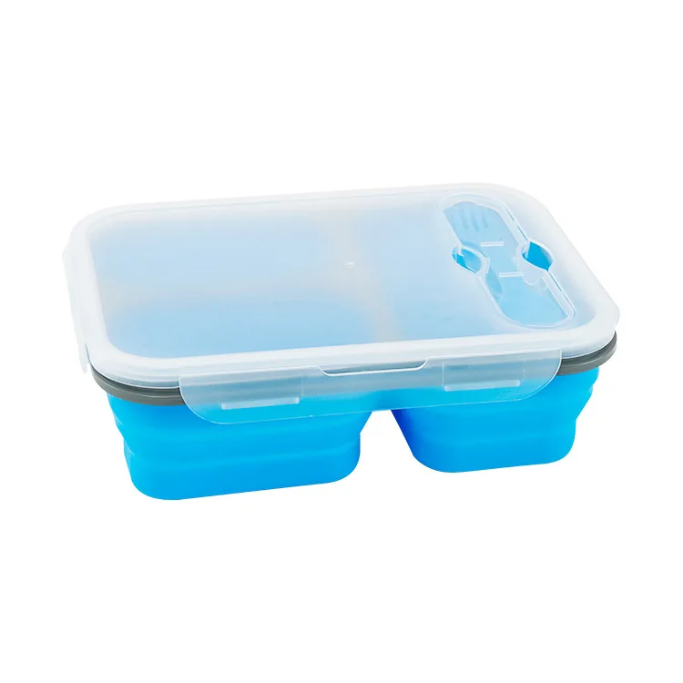 Collapsible Microwavable Picnic Camping Food Storage Container Round Leakproof Bowl With Airtight Lid Refrigerator Crisper Box