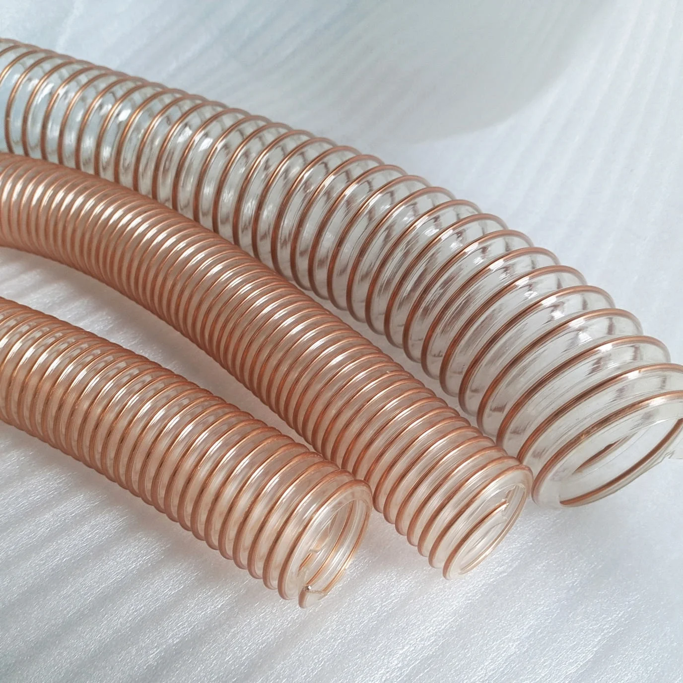 Transparent Collection Polyurethane Pipe PU Flexible Spiral Reinforced Air Duct Tube Hose For Air