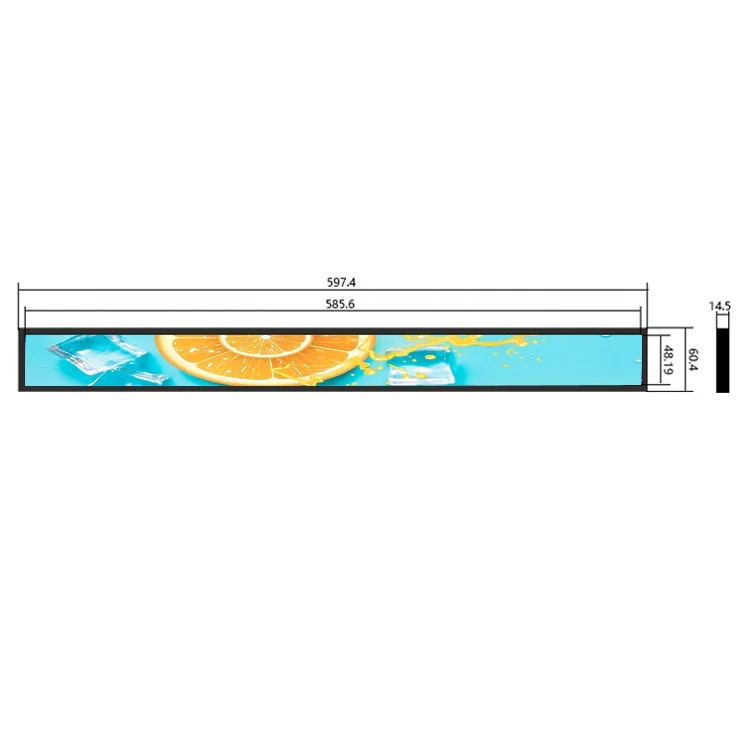 23.1 Inch Smart Retail Digital Shelf LCD Led Display Advertising Stretch Bar LCD screen For Supermarket