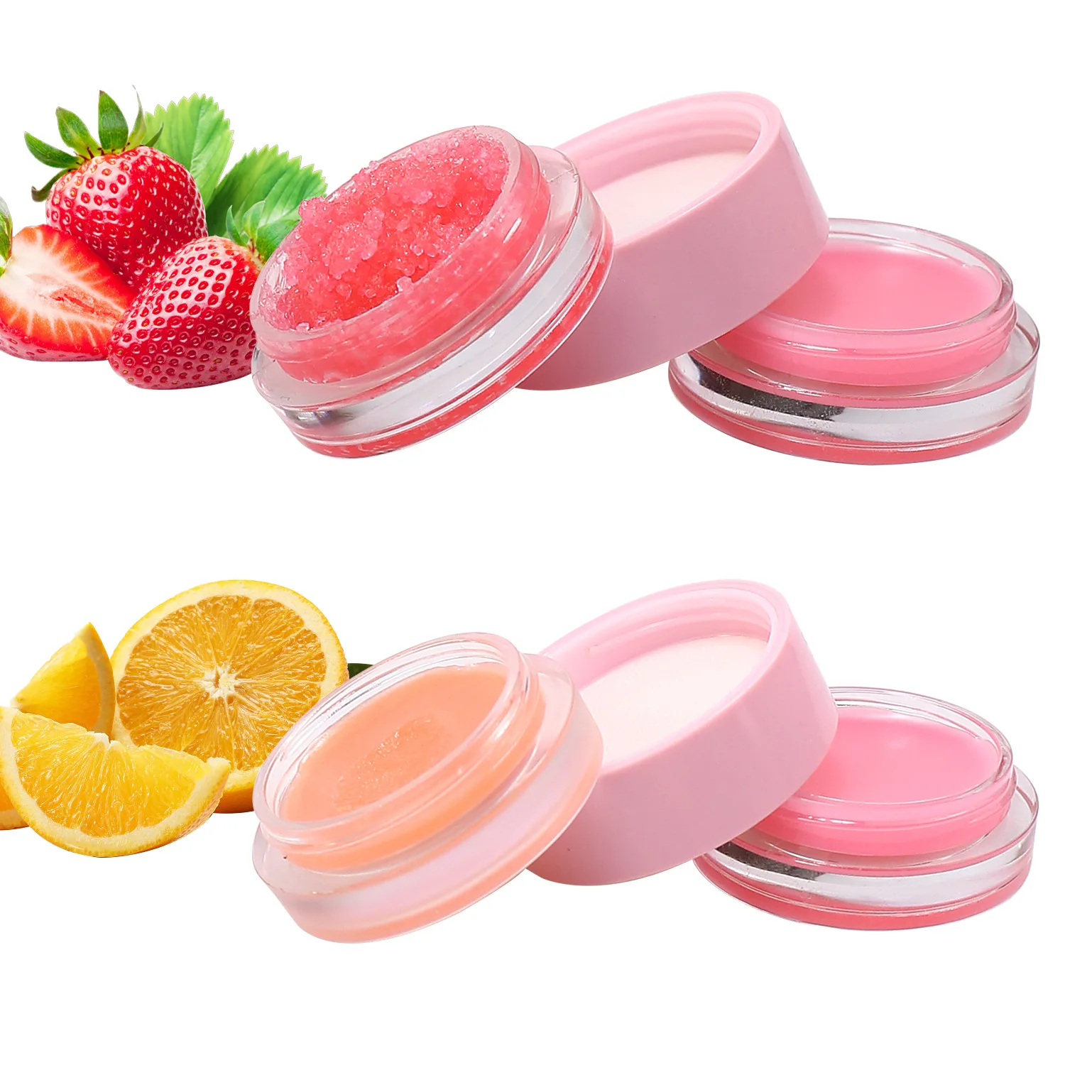 2 in 1 Lip Scrub and Balm Set  Wholesale Organic Lip Mask Sugar Lip Scrub  Without Logo In Stock Can Custom Fragrance Free