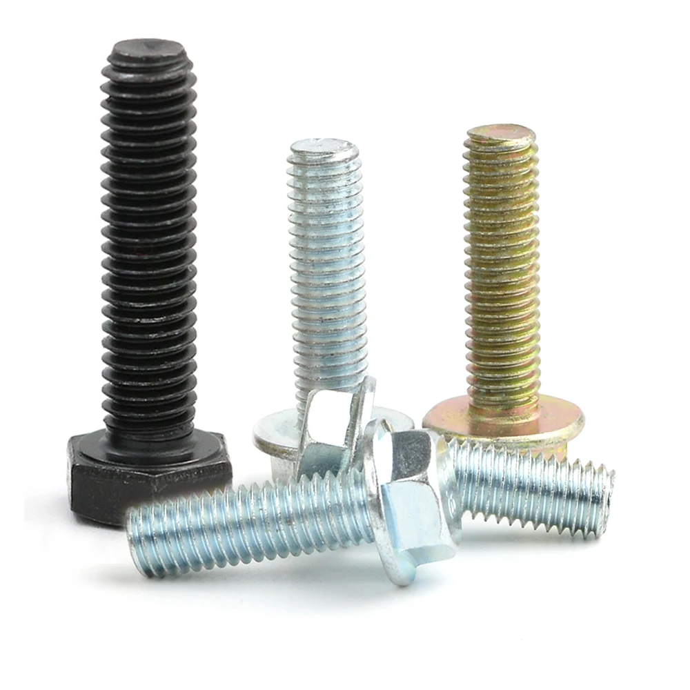 Factory price m6 m8 m25 din6921 class 58 zinc coating hex head bolt and nut hex flange bolt