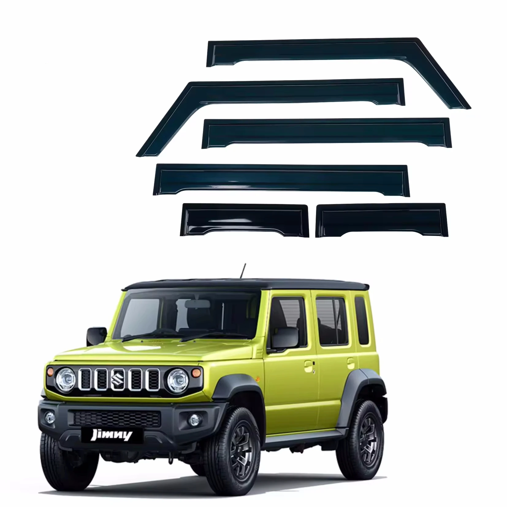 TELLIKA jimny accessories black Rain Guard Weather Shield Car Side Window Visor For Suzuki jimny 2023 2024 5 door