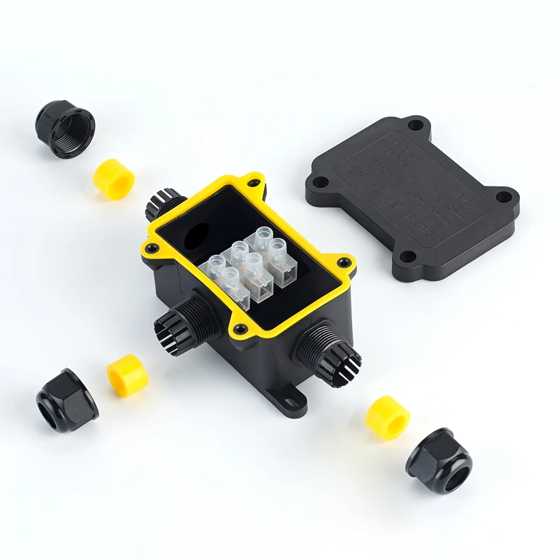 2 ways plastic junction pa6 small box waterproof
