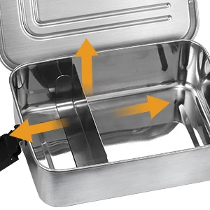 Aohea 304 Stainless Steel Lunch Bento Box 2 Layers Microwaer  Heating Food Storage Container