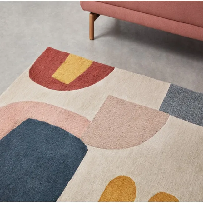 Factory Direct Sale Abstract Hand Tufted Rugs Wool Modern Nordic Custom Carpet Flooring Living Room Area Rug